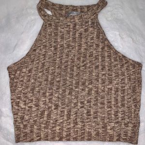 Beige loose fit crop top